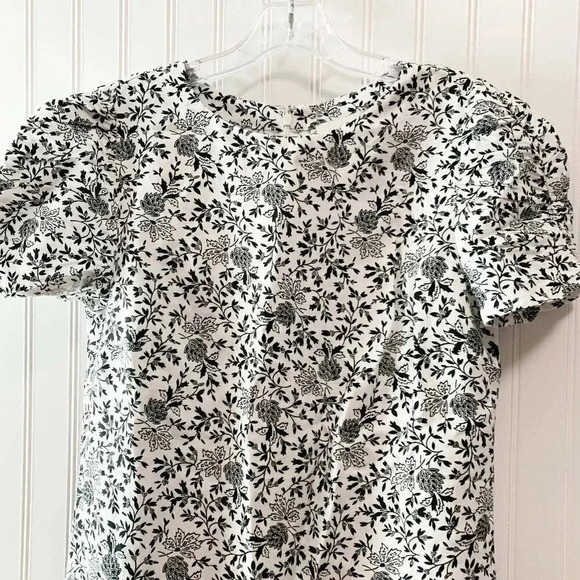 LOFT  Size 4 Floral Ruched Sleeve Shift Dress New! - Picture 5 of 8